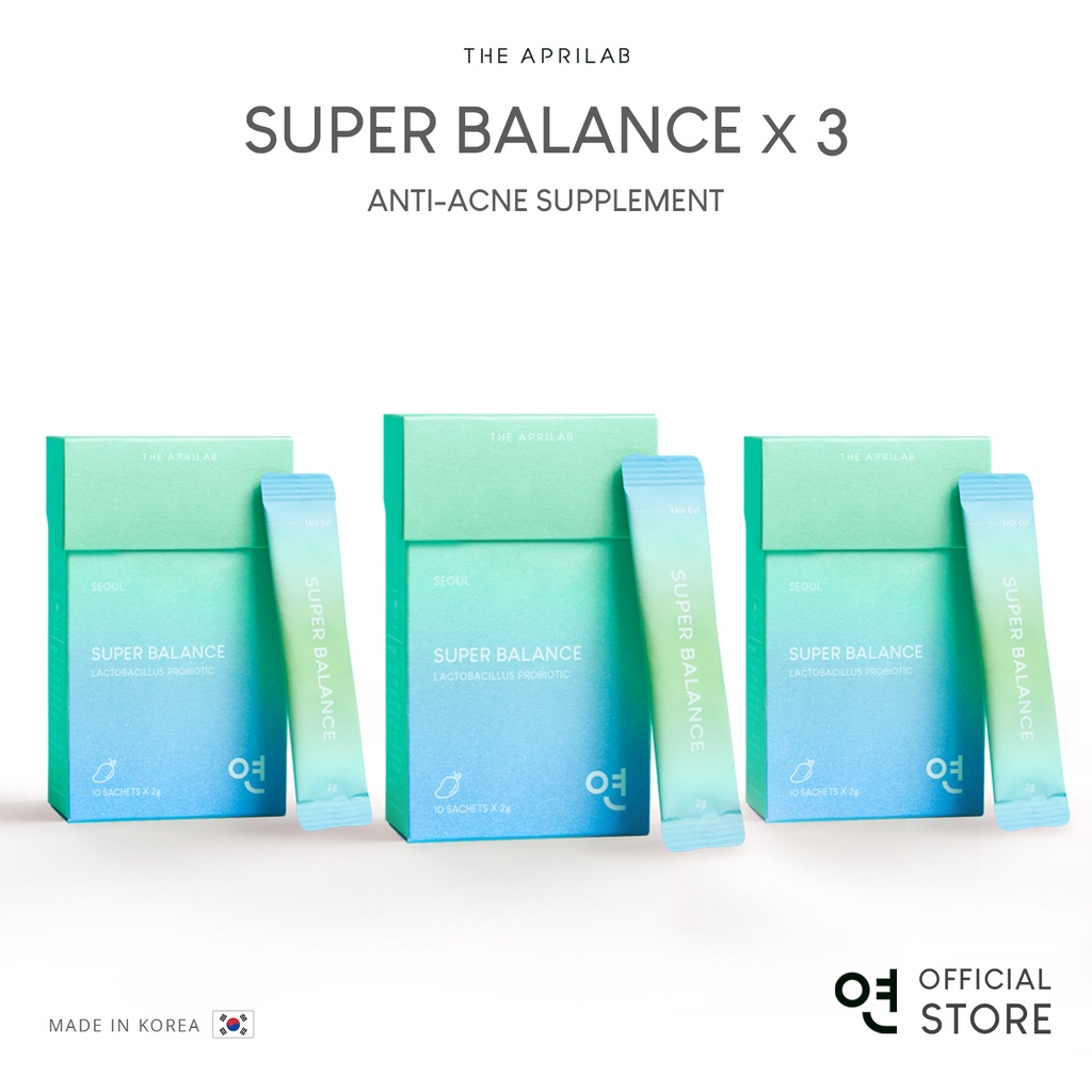 THE APRILAB | Super Balance — Korean Beauty Probiotic & Prebiotic (Korean Supplement Powder) (THREE PACK) 1 Month Supply