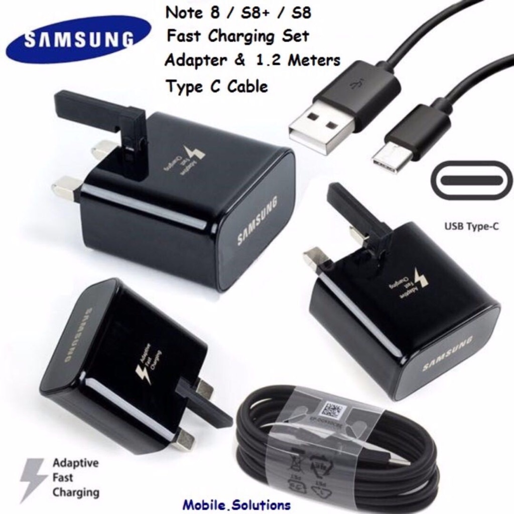 Samsung Original Note 8 / S8+ Plus / S8 Type C Travel Charger Set ( 1.2 ...