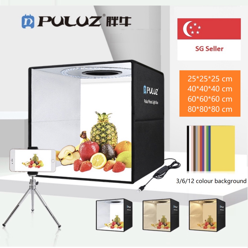 [SG Seller] 25/40/60/80cm PULUZ Portable Studio Light Box (Foldable ...