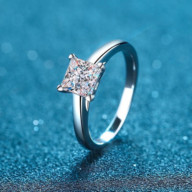 Cz princess cut on sale ring