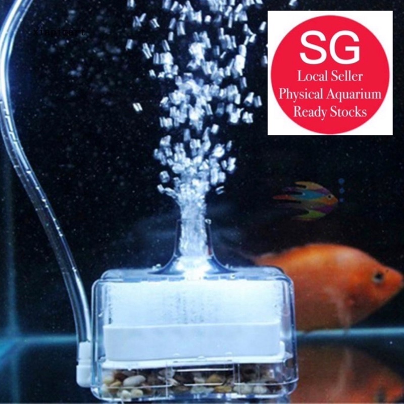 Mini Blue Aquarium Air Filter Fish Tank Biochemical Sponge Activated