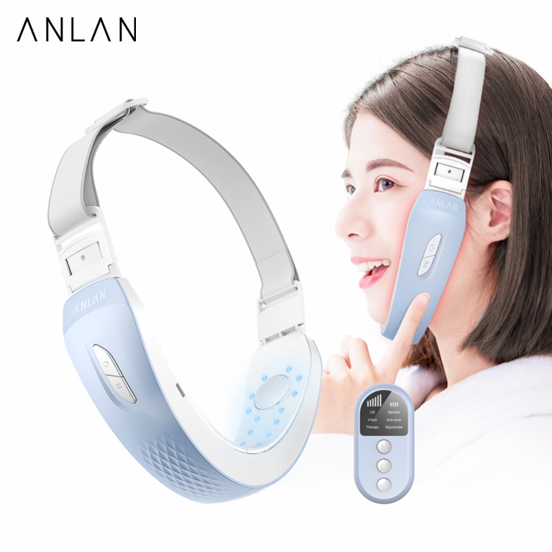 ANLAN V-Face Lifting Device EMS Massage Chin V-shaped Face Slimming  Red/Blue Light Therapy