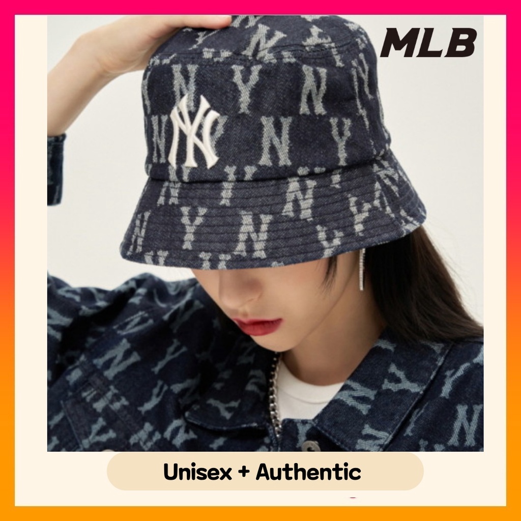 Authenticbyvp - READY STOCK MLB Monogram Denim Bucket Hat
