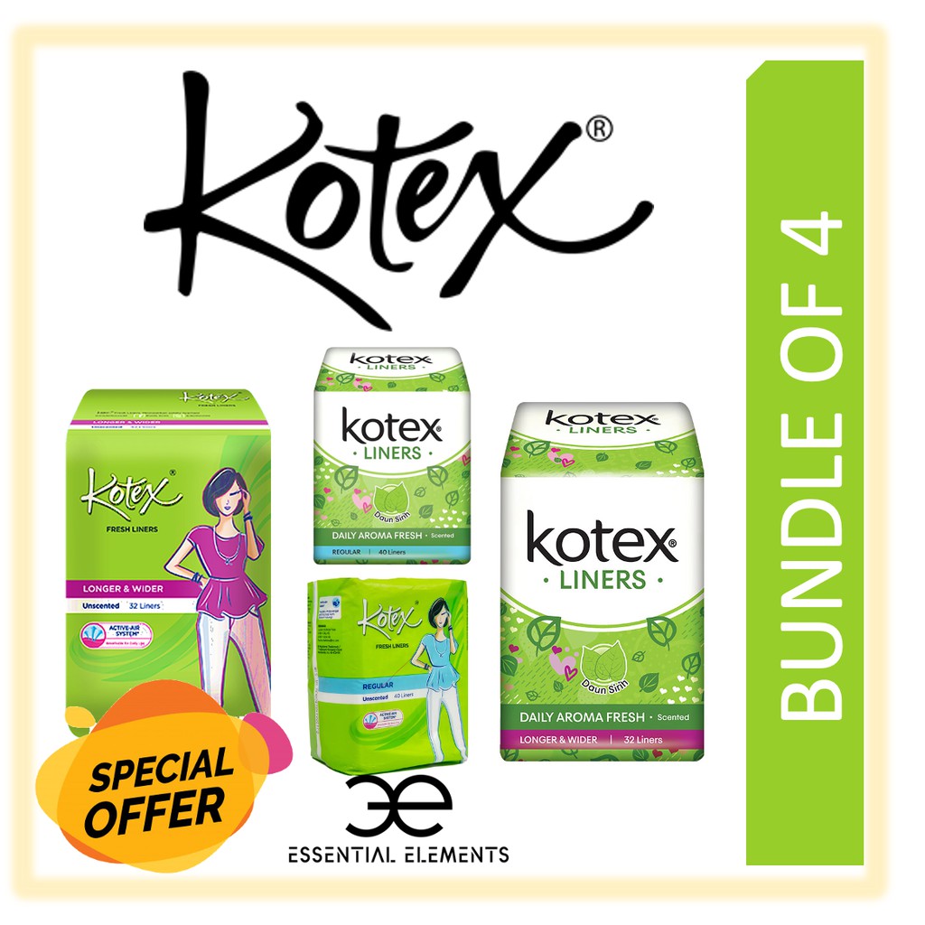 KOTEX [BUNDLE OF 4] LINER/PantyLiner/Regular Scented/Regular Unscented