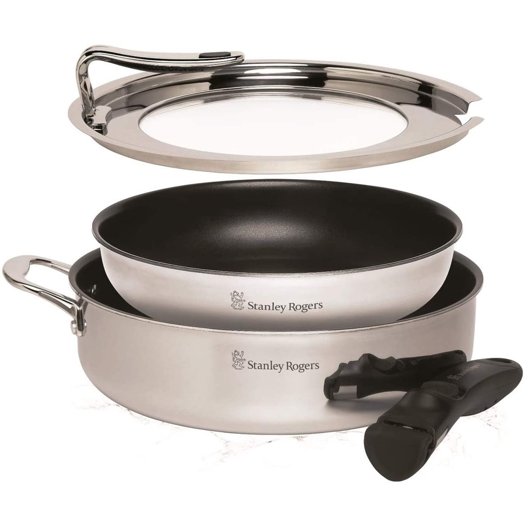 Stanley Rogers Stainless Steel Clever Stack Frypan Set Silver (Pre ...