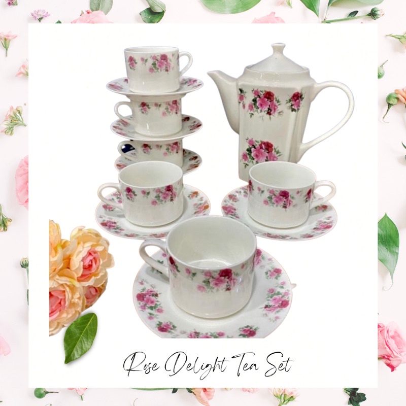 Giacomo 13pcs Porcelain Tea Set / Set Teapot dan Cawan | Shopee Singapore