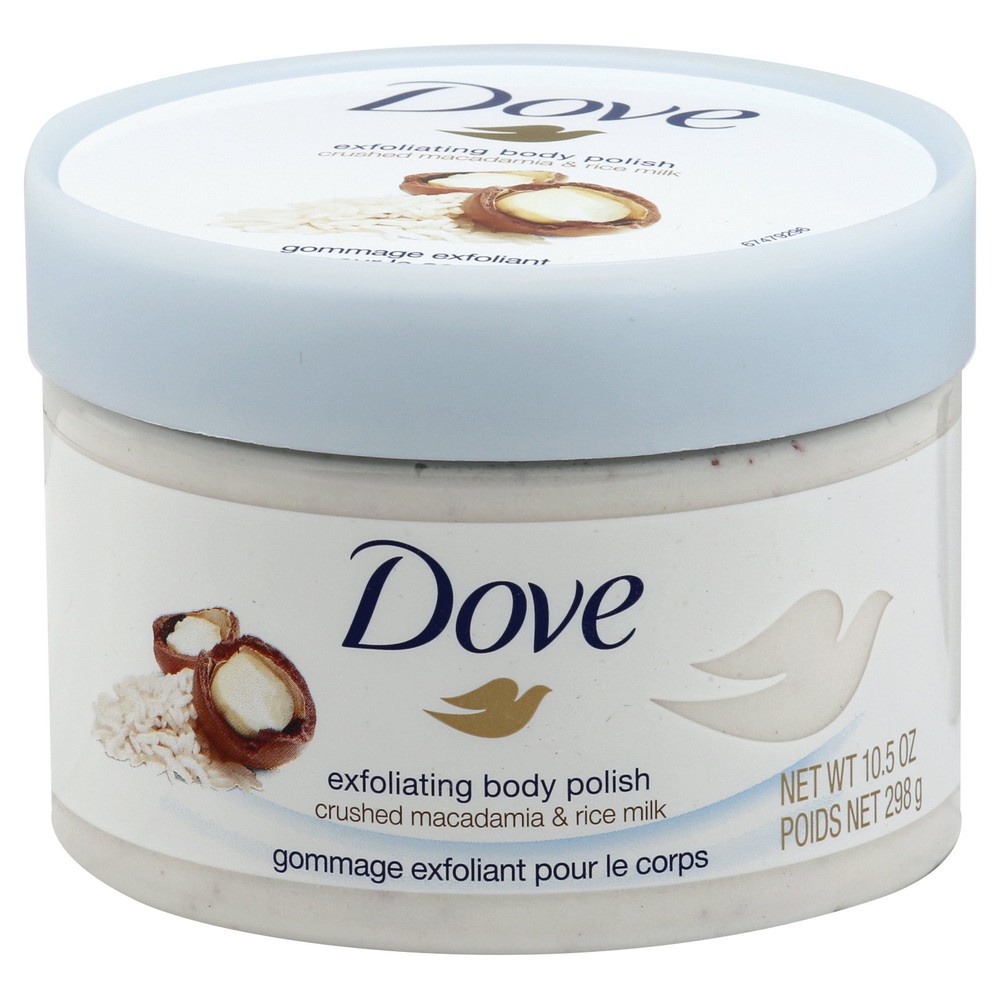 Dove, Exfoliating Body Polish, Crushed Macadamia & Rice Milk, 10.5 oz