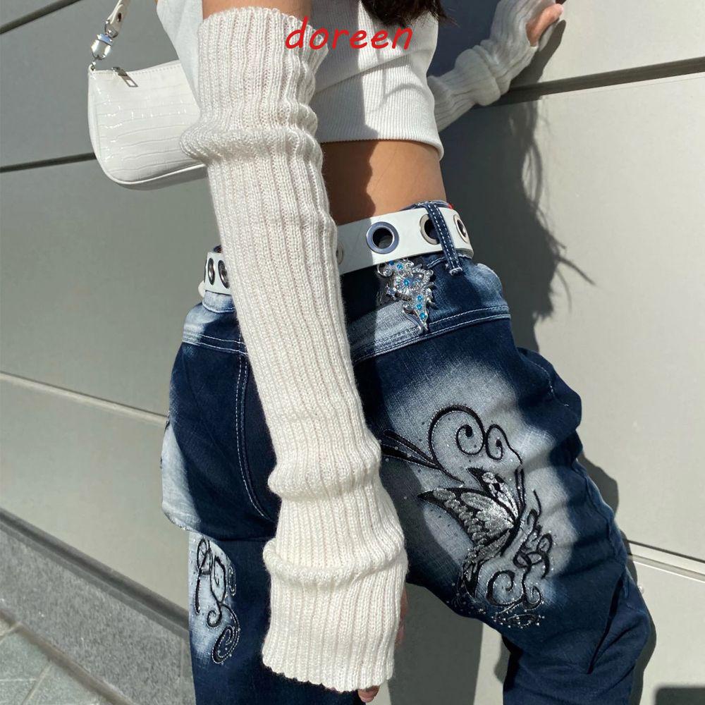 DOREEN Knitted Arm Warmers Outdoor Simple Half Finger Hand Sleeve Warm