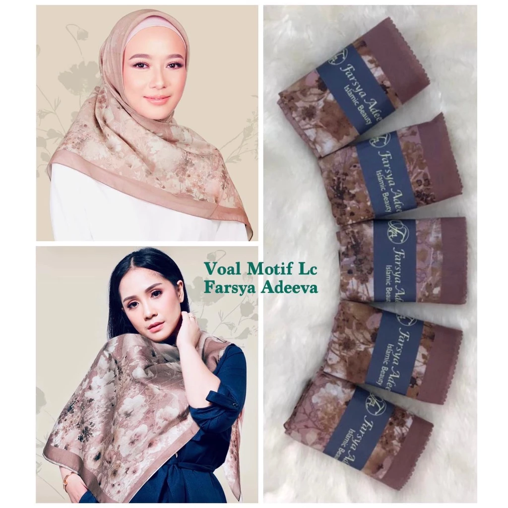BISA COD...!!! Hijab Denay Voal Premium / Jilbab Denay Segi Empat Motif - Gambar 3