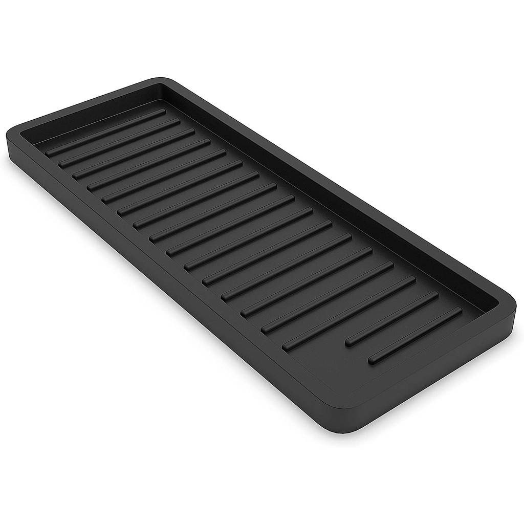 Long Kitchen Sink Organizer, Multipurpose Silicone Sink Tray Drying Mat