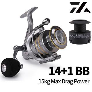 Spinning Reel 5.2:1 Max Drag 15kg Metal Spool Power Fishing Reel