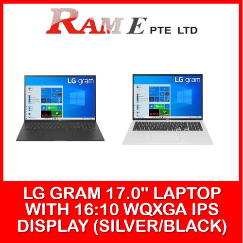 LG gram 17.0 Inch Laptop with 16:10 WQXGA IPS Display i5 Processor and Thunderbolt™ (Silver/black)