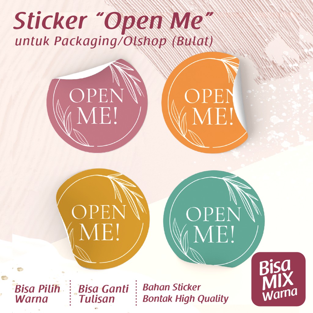 Open Me Sticker/ Packaging Sticker Round Sticker/ Custom Sticker Food ...