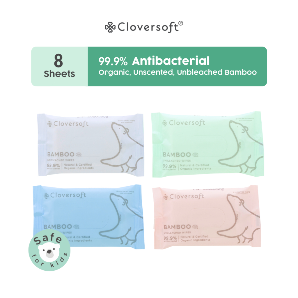 [GWP] Cloversoft Unbleached Bamboo 99.9% Antibacterial Organic Wipes ...