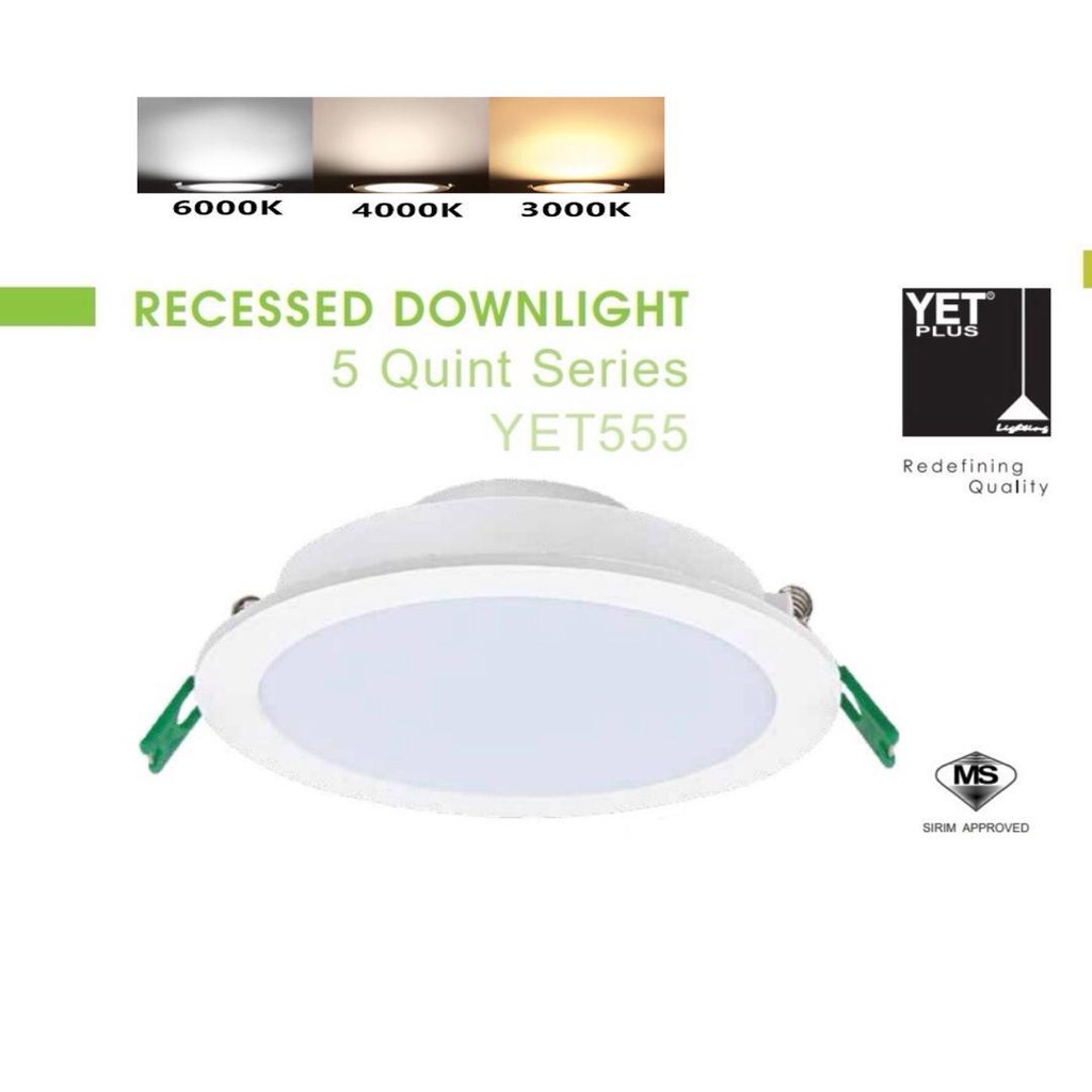 YETPlus YET 565 YET5015 12W 4 Inch SIRIM LED Ceiling Panel Light ...