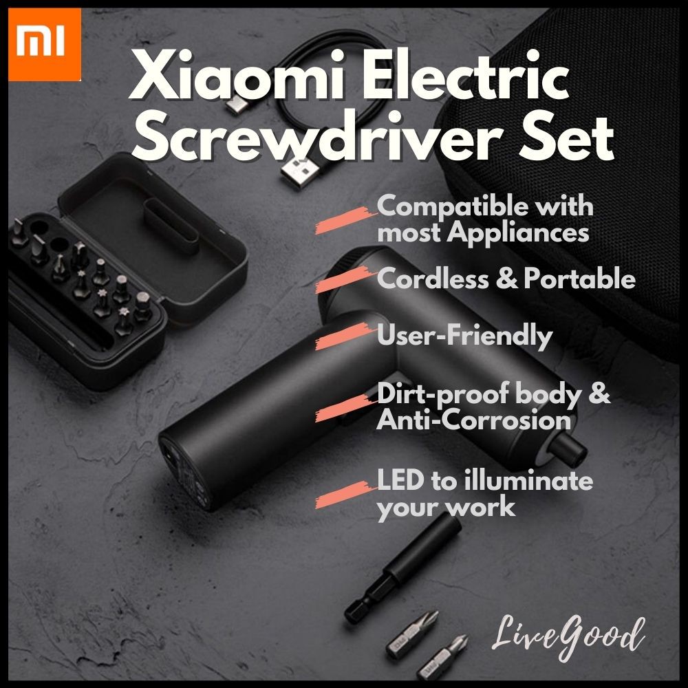 Xiaomi Mijia Cordless Electric Screwdriver Kit (12in1) Shopee Singapore
