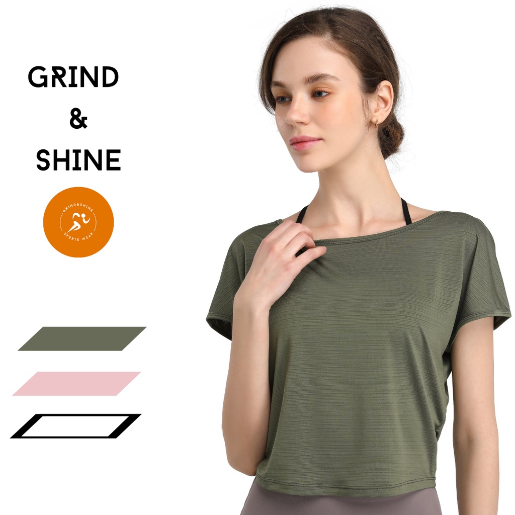 [SG READY STOCK] Premium yoga top/gym shirt and exercise top vest for women by Grind and Shine