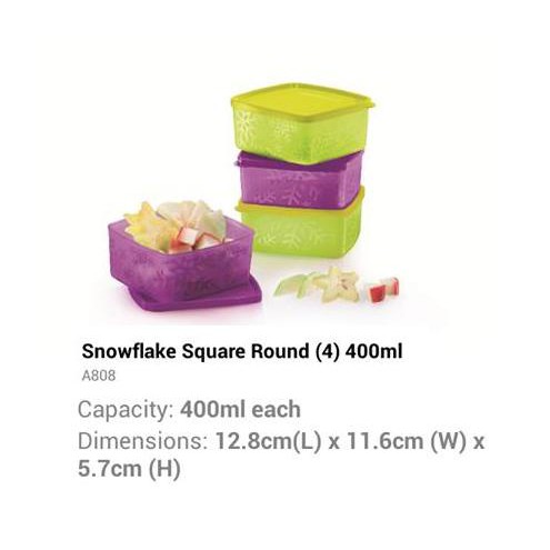 Tupperware Snowflake Square 400ml | Shopee Singapore