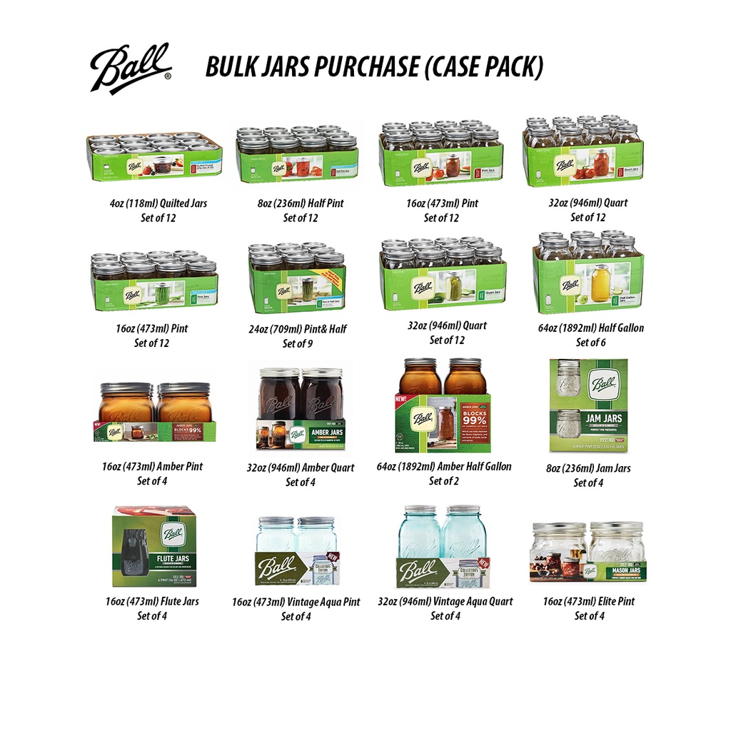 Ball Mason Jars Made in USA Case Pack Bulk Purchase Shopee Singapore