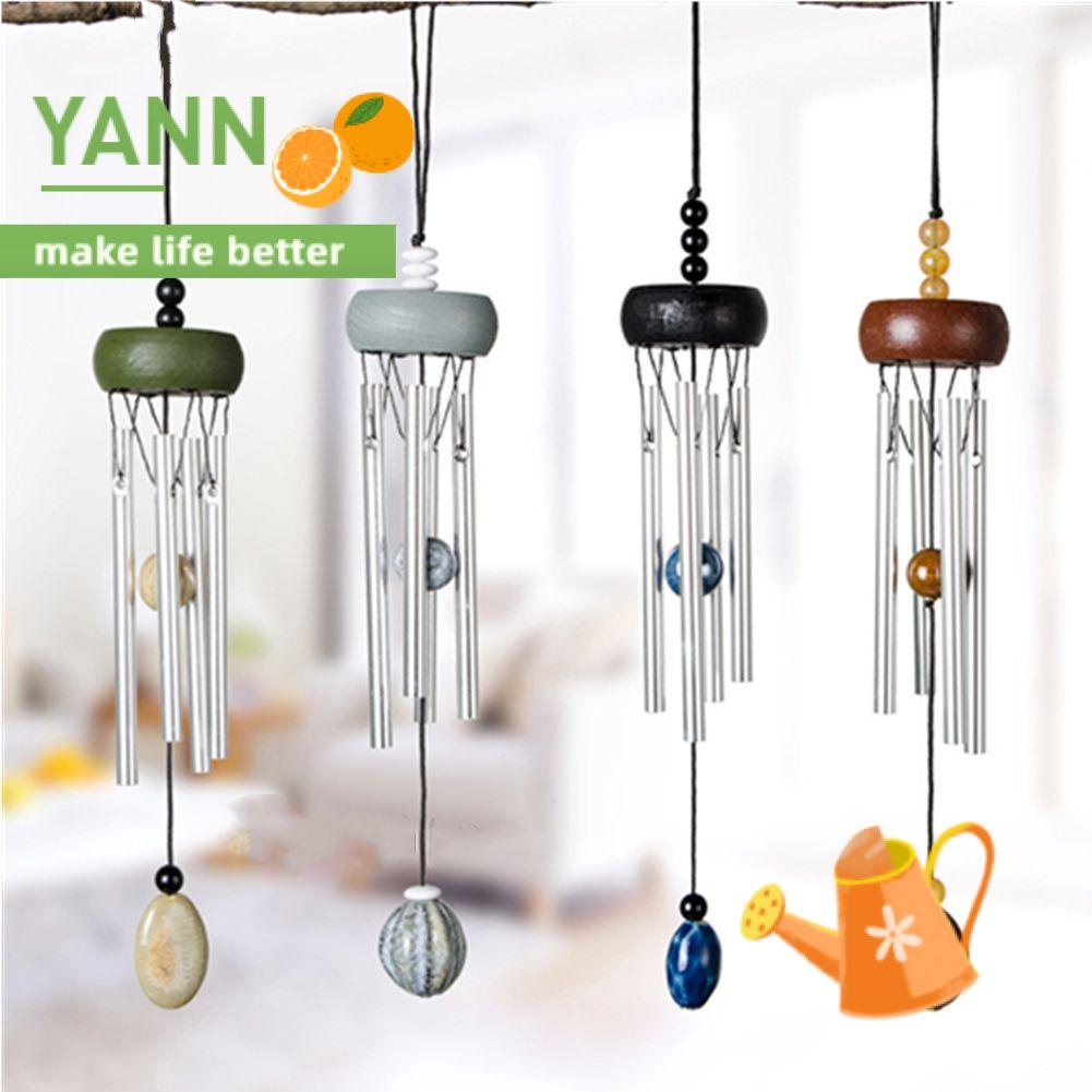 YANN Indoor Wind Chimes Home Decor Wind Spinner Hanging Ornament Outdoor Gifts Wood & Metal Aluminum Tube Garden Decoration Pendant