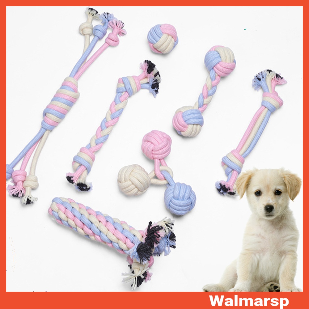 Pet Dog Puppy Cotton Rope Bite-resistant Molar Tooth Cleaning Play ...