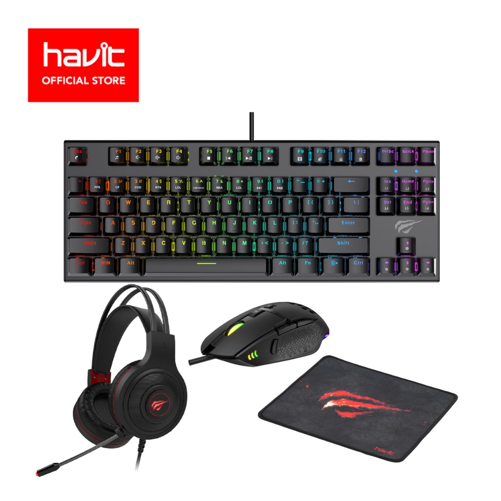 Havit Combo-588TKL 4-in-1 Bundle Deal (H2011D, KB857L, MS1022, MP837)