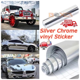 20x152cm Self Adhesive Silver Chrome Mirror Vinyl Wrap Film Car Stickers  Decal 