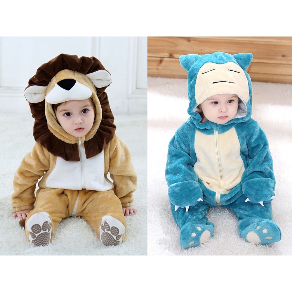 Baby Romper Animals Flannel Cosplay Newborn Baby Onesie Cartoon Anime ...