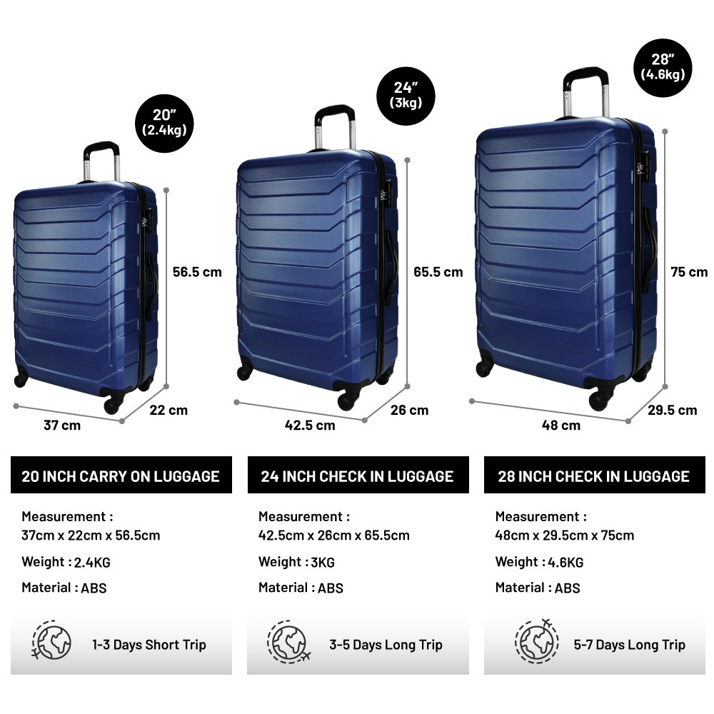 Luggage 24 inch in cm on sale