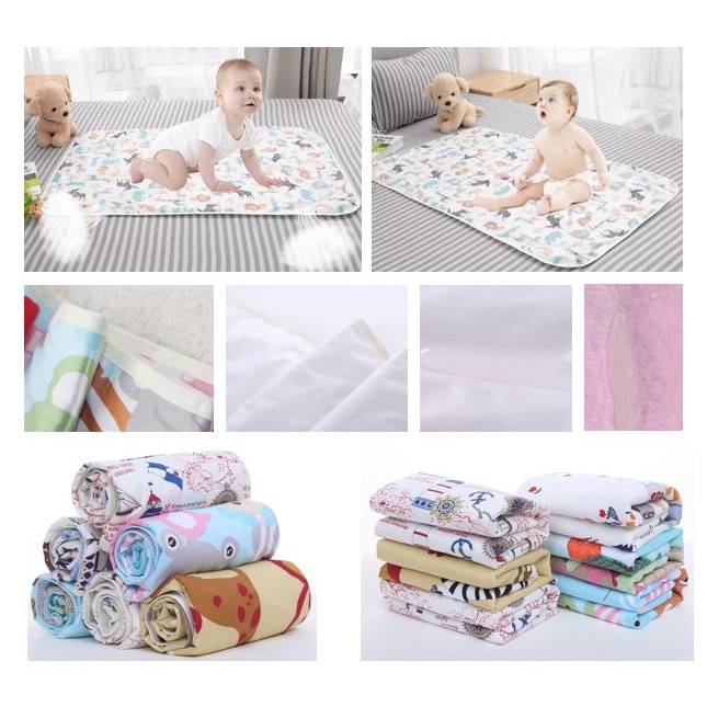 Waterproof Crib Sheet Baby Urine Changing Mat Cotton Reusable