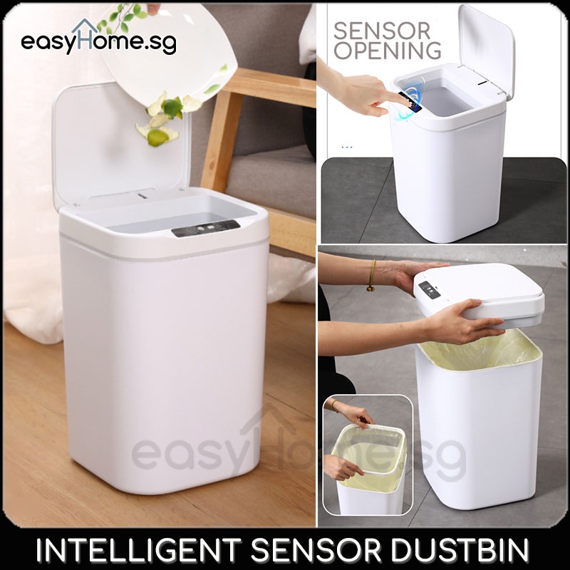 Easyhome.sg Intelligent Sensor Dustbin 15L 18L/ Auto Open Smart Rubbish ...