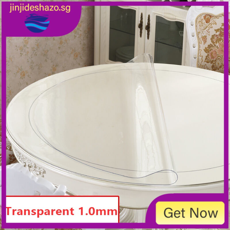 Round transparent PVC table mat with two patterns optional Foldable ...