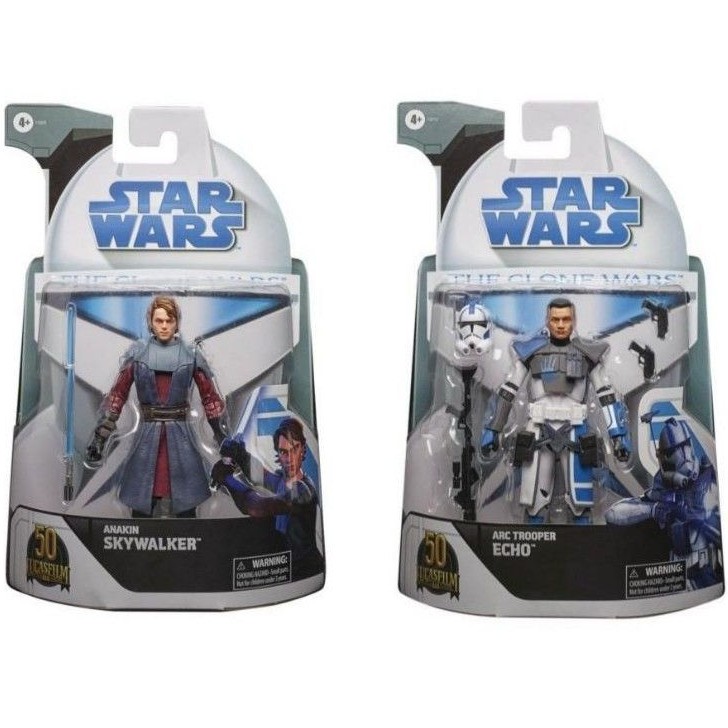 Star Wars The Black Series Arc Trooper Echo And Anakin Skywalker 6 Inch Set Of 2 Clone Wars