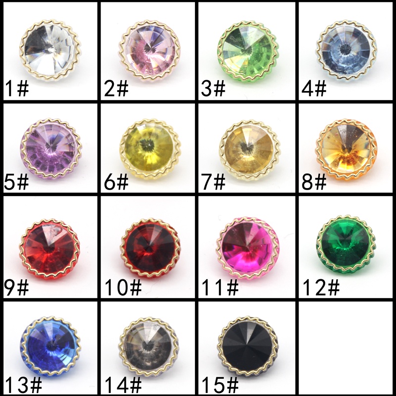 20pcs 11mm Cute Colorful Acrylic Rhinestones Jewelry Buttons For ...