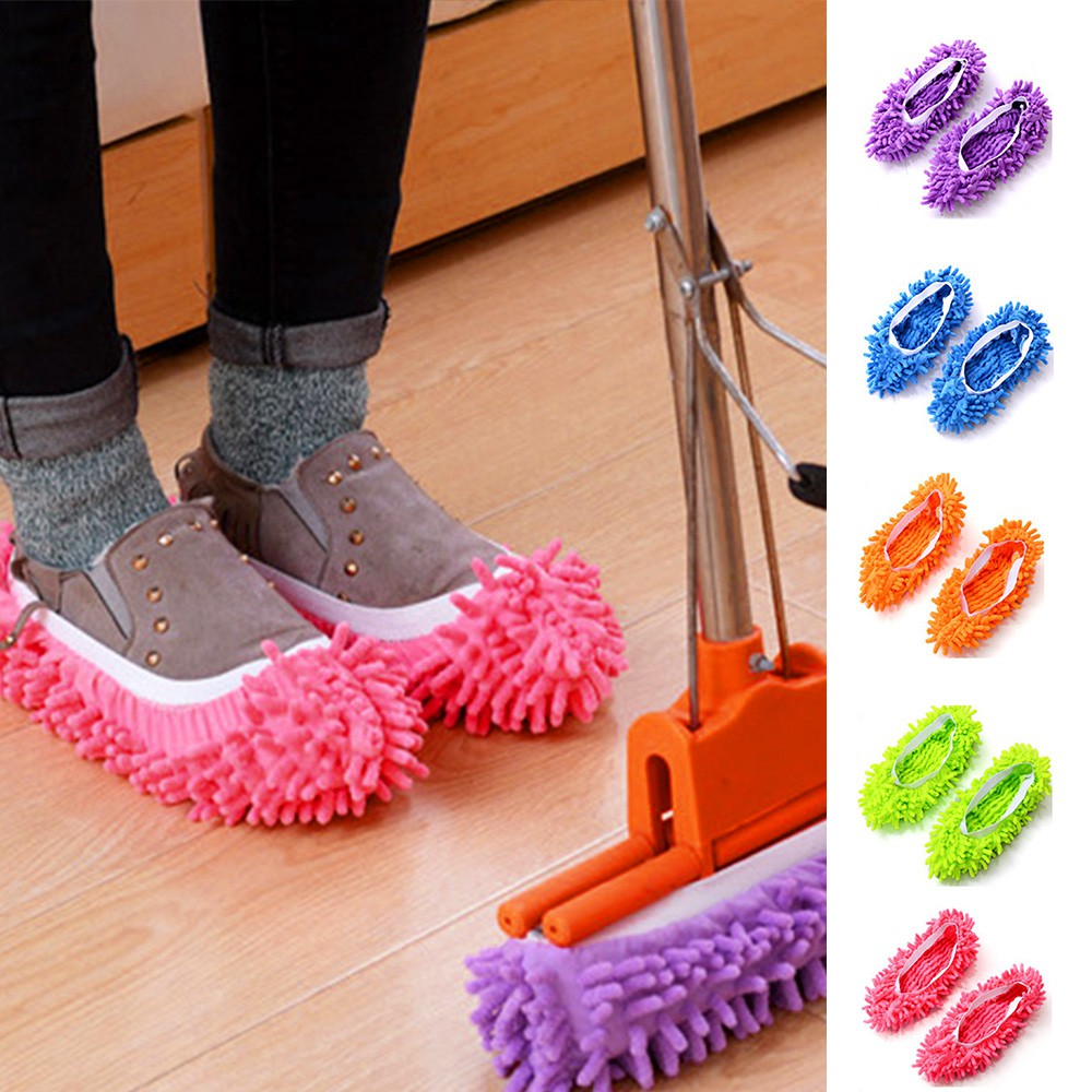 DUSTER SHOES SLIPPERS MOP DUST REMOVER HOME LIGHT CLEAN FLOOR NON SLIP