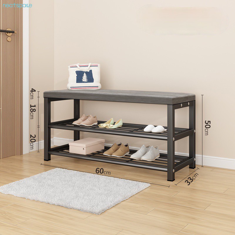 Shoe Rack Bench With Rack 2 Tiers Entry Door Bench Multi-functional ...