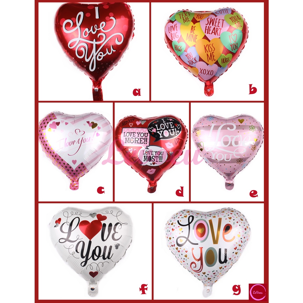I Love You Foil Balloon, Heart Shape (18 inch) | Shopee Singapore
