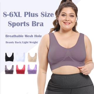 XS-6XL Sports Bras Crop Top Fitness Gym Running Sportswear Women's Underwear  Push Up Brassiere Plus Size Yoga Bra