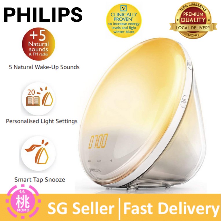 Philips Wake Up Light Alarm Clock Coloured Sunrise Simulation HF3520/HF3531 Shopee Singapore