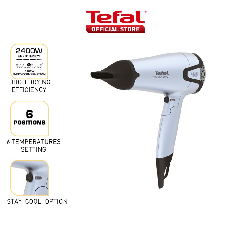 Tefal Hair Dryer Studio Dry Foldable Hv Shopee Singapore