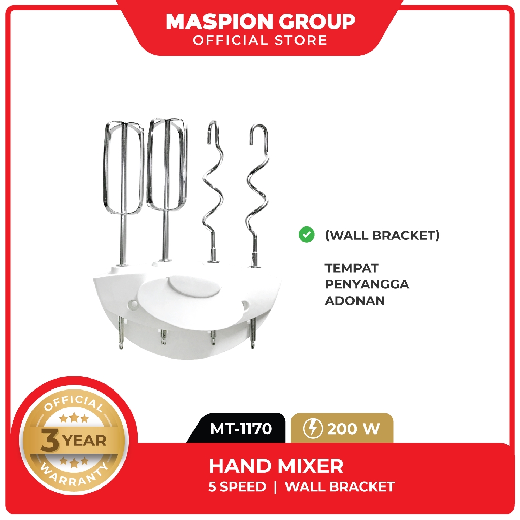 Maspion Electric Hand Mixer Pencampur Elektrik MT-1170 - Gambar 3