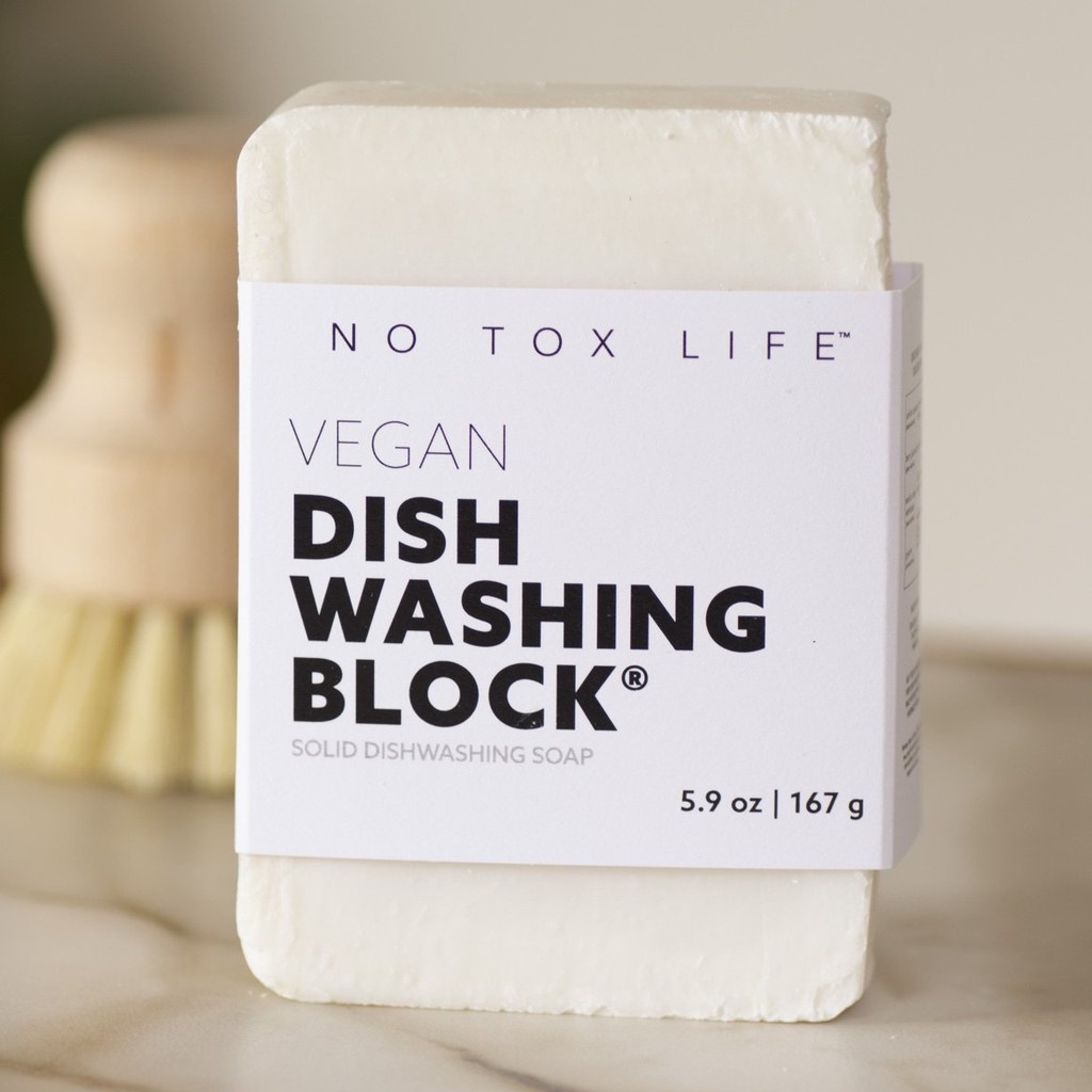 NO TOX LIFE Dish Block® Zero Waste Dish Washing Bar - Free Of Dyes And ...