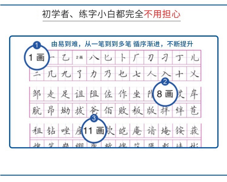 [Hello正版]田英章钢笔楷书字帖7000常用字成人正楷硬笔书法入门教程 Chinese Writing Practice book ...