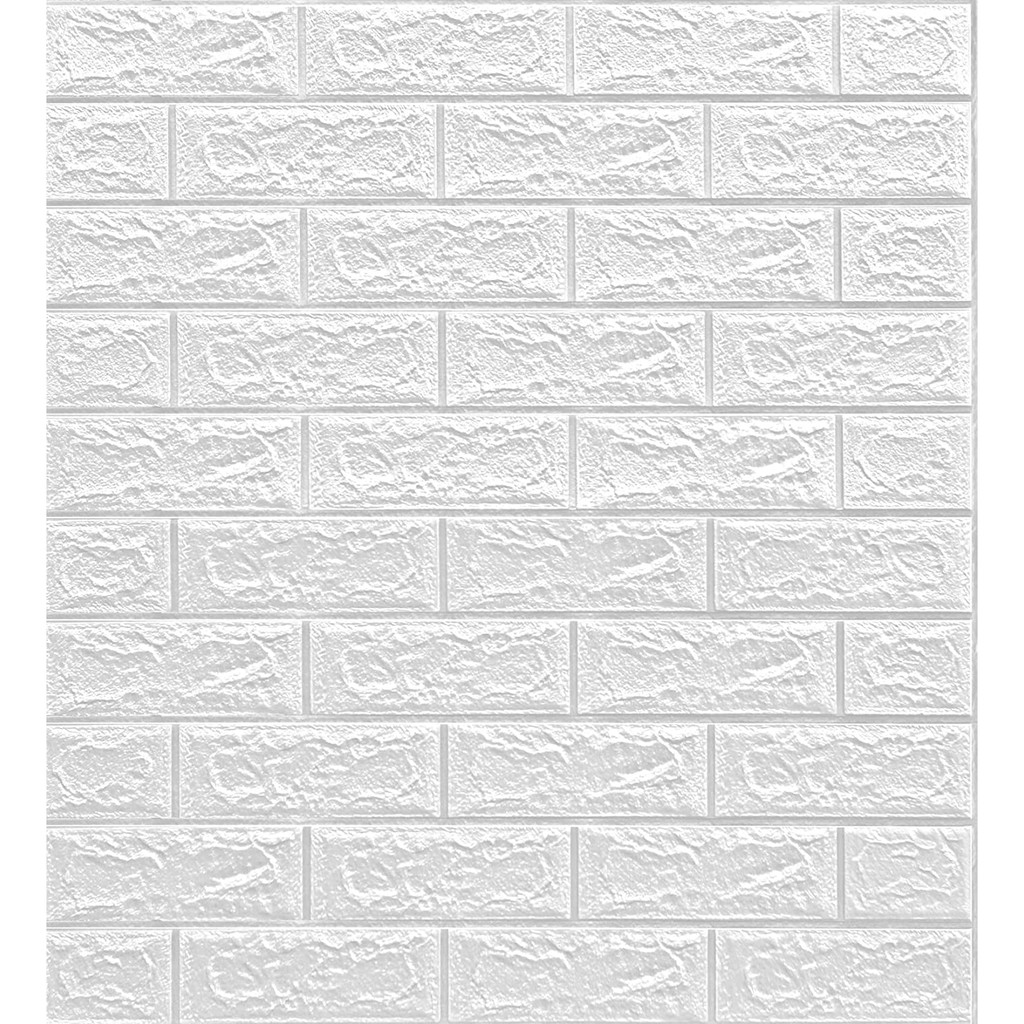 White Brick [5 Pack] 3D Wall Panels Peel and Stick Wallpaper for Living