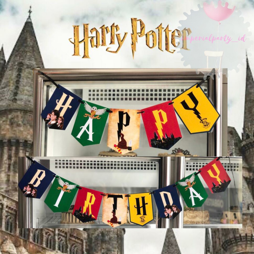 Banner Bunting Flag Happy Birthday HBD Harry Potter Ron Hermione ...