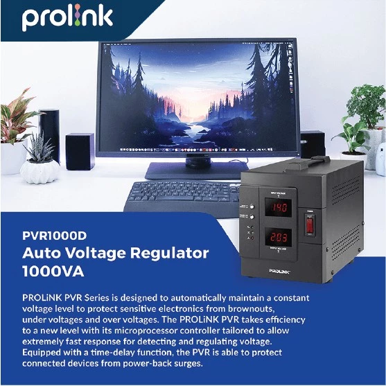 Prolink Stabilizer 1000VA Automatic Voltage Regulator l AVR l Relay Controlled l Stavolt - Gambar 2
