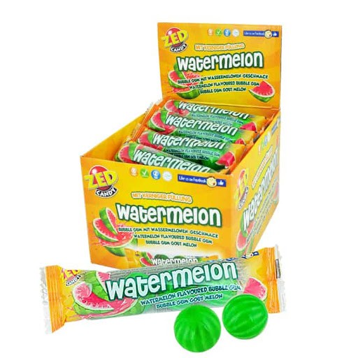 ZED Watermelon / Emoti Balls Bubbles Gum Candy With Powder Filing 17g