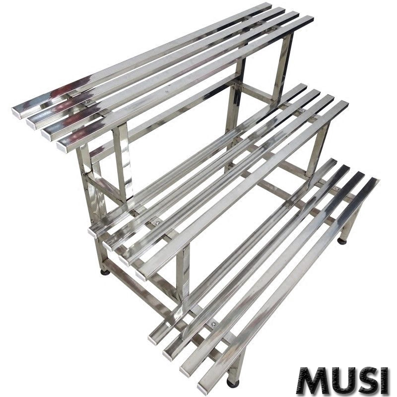 MUSI Stainless Steel Flower Pot Rack 14Tier Indoor/Outdoor Display