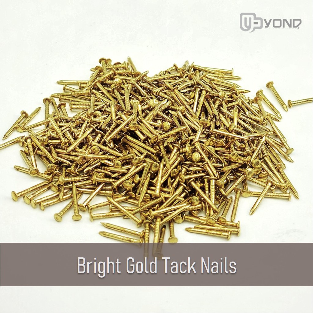 Gold or Copper Colour Tack Nails, Brads, Escutcheon Pins, Tiny Nails