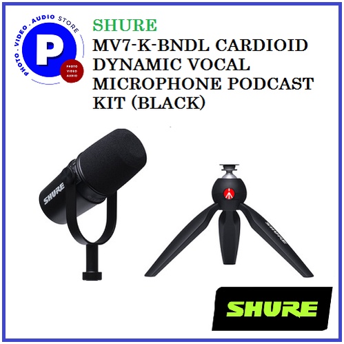 Shure MV7 Podcast Microphone With Mini Tripod (MV7-K-BNDL)